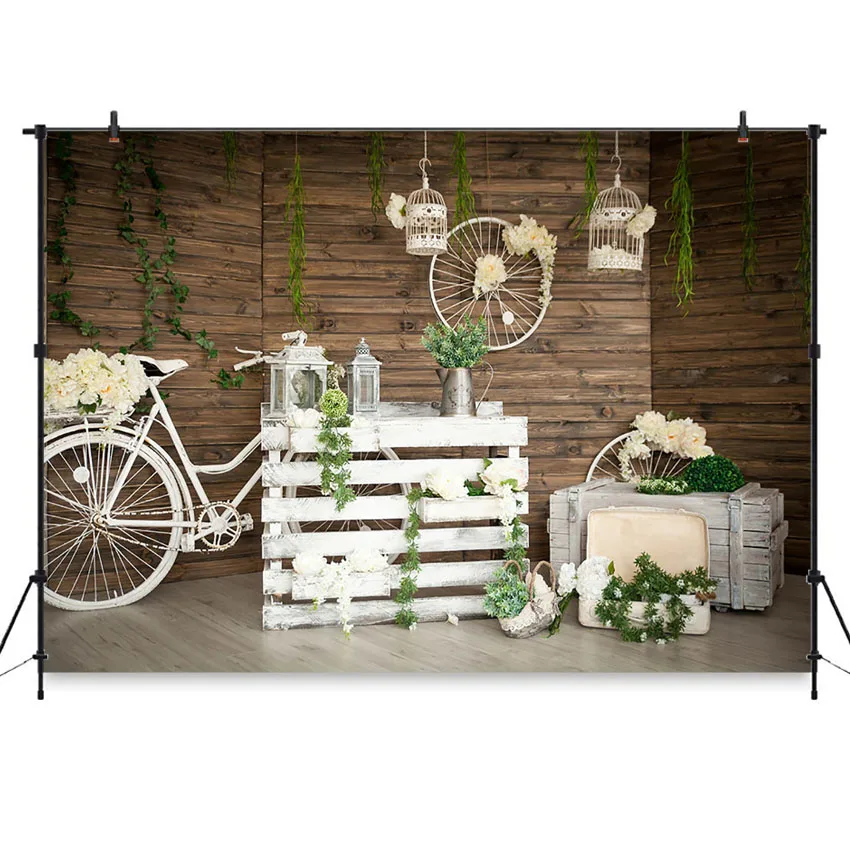 Wedding Photography Backdrop Rustic Wooden Wall Flowers Mariage Background White Bicycle Spring Backdrops Photo Studio
Wedding Photography Backdrop Rustic Wooden Wall Flowers Mariage Background White Bicycle Spring Backdrops Photo Studio