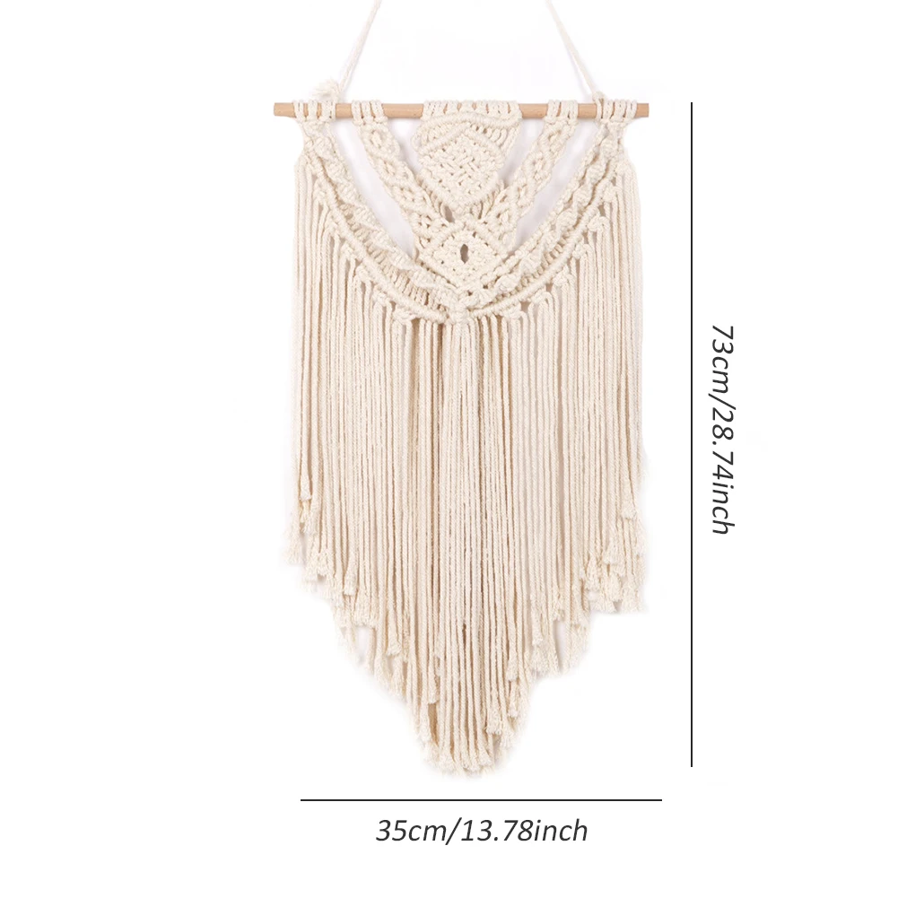 Hand-woven Macrame Wall Hanging Bedside Woven Tapestry Wall Art Decoration for Wedding Party Bohemian Crafts Room Decoration
Hand-woven Macrame Wall Hanging Bedside Woven Tapestry Wall Art Decoration for Wedding Party Bohemian Crafts Room Decoration