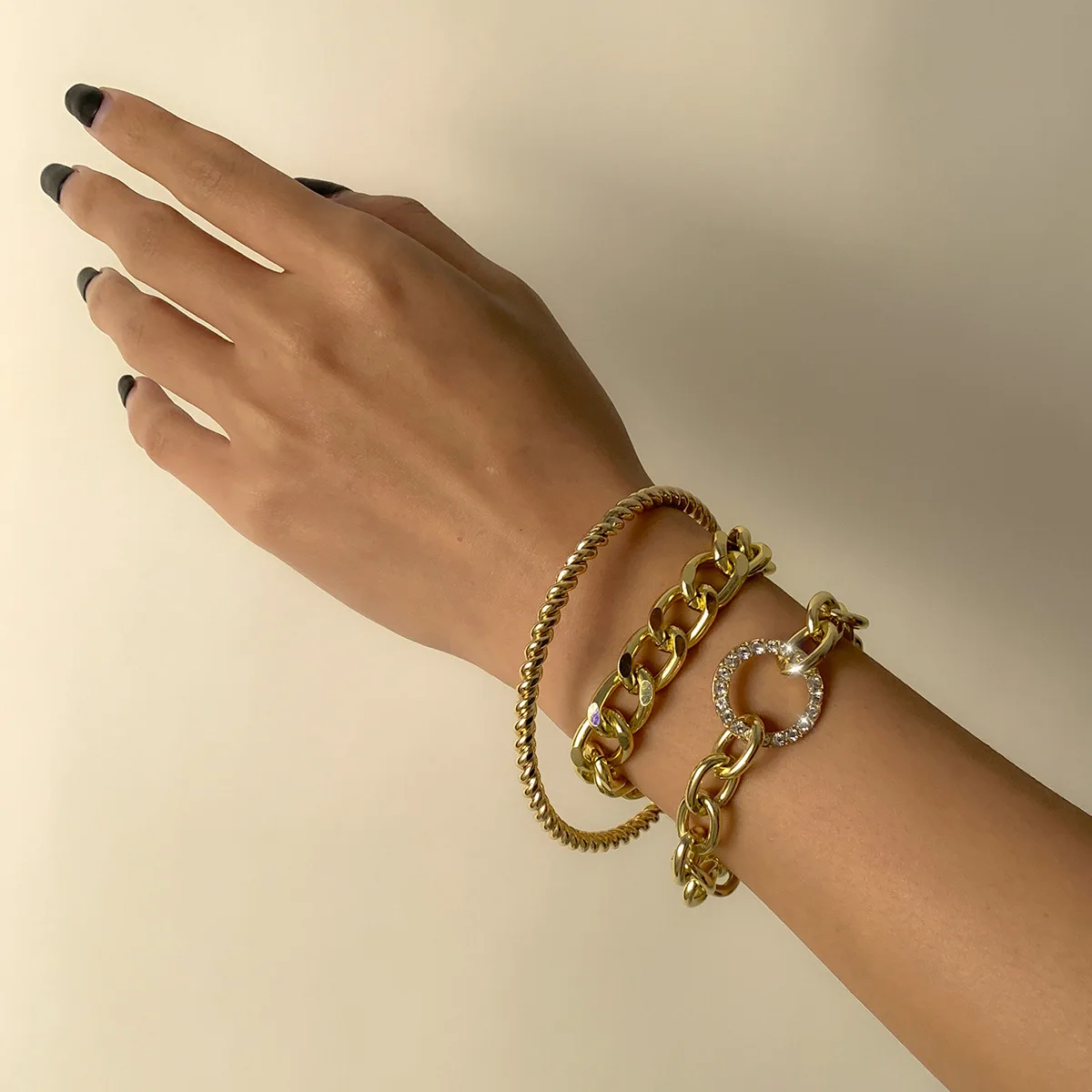 Boho Fashion Multilayer Gold Punk Modern Bracelets For Women New Vintage Geometric Gold CZ Crystals Bracelets Jewelry Gift 
Boho Fashion Multilayer Gold Punk Modern Bracelets For Women New Vintage Geometric Gold CZ Crystals Bracelets Jewelry Gift