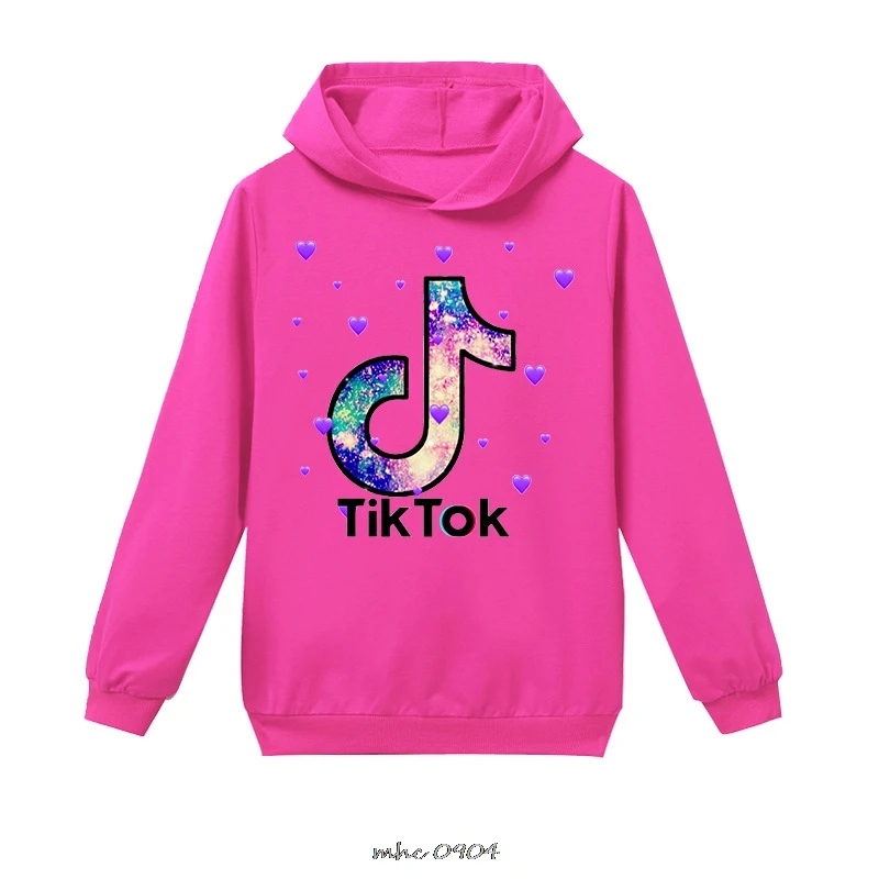 Весенний хлопковый комплект одежды футболка с рисунком Tik Tok длинными рукавами
