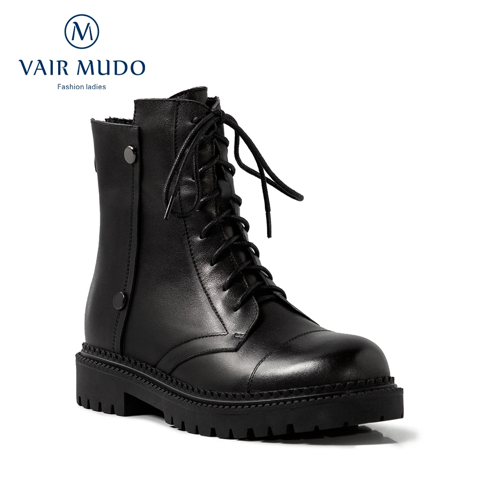 VAIR MUDO Spring Autumn Elegant Boots Shoes Round Toe Lace Up Black Genuine Leather Concise Solid Thick Heels Boot Shoes WM-X67
VAIR MUDO Spring Autumn Elegant Boots Shoes Round Toe Lace Up Black Genuine Leather Concise Solid Thick Heels Boot Shoes WM-X67