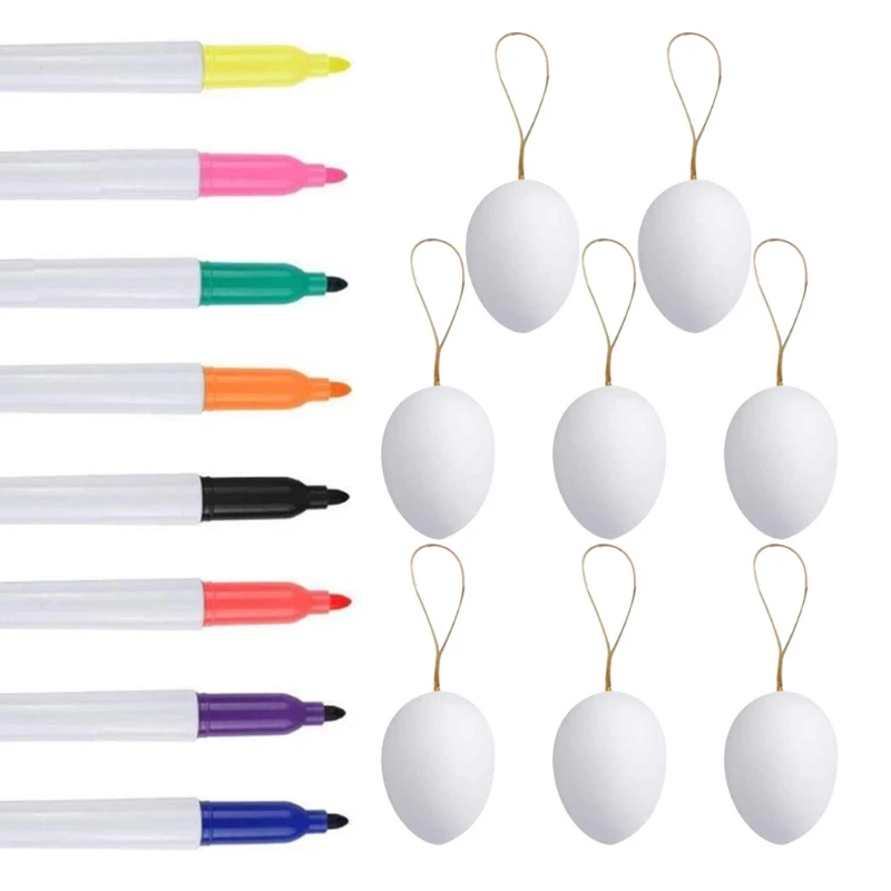 50pcs DIY Easter Eggs 8pcs Color Pens White Plastic Eggs For Easter DIY Kids Gift
50pcs DIY Easter Eggs 8pcs Color Pens White Plastic Eggs For Easter DIY Kids Gift