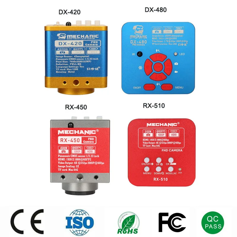 Mechanic RX-450 RX-510 DX-420 DX-480 HD Microscope Camera HDMI Input Digital Simultaneous Microscope Camera PCB Soldering Repair
Mechanic RX-450 RX-510 DX-420 DX-480 HD Microscope Camera HDMI Input Digital Simultaneous Microscope Camera PCB Soldering Repair