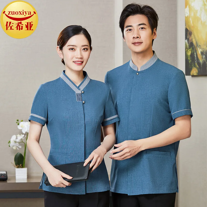 Restaurant Clothes Chef Hat Star Hotel Uniform Short Sleeve Women's Summer Thin Cleaner Hospital Property Aunt Overalls Suit
Restaurant Clothes Chef Hat Star Hotel Uniform Short Sleeve Women's Summer Thin Cleaner Hospital Property Aunt Overalls Suit