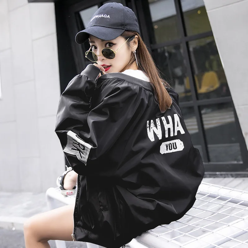 Bomber Jacket Autumn Letter Black Harajuk Jackets Korean Style Streetwear Women Short Loose Coat Clothes Hip Hop
Bomber Jacket Autumn Letter Black Harajuk Jackets Korean Style Streetwear Women Short Loose Coat Clothes Hip Hop