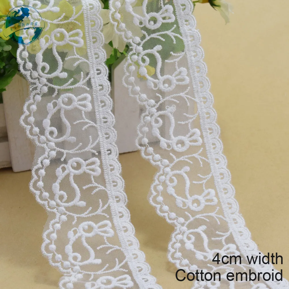 10yards 4cm wide cotton Embroid sewing ribbon guipure lace trim fabric warp knitting DIY Garment Accessories wedding lace#2935
10yards 4cm wide cotton Embroid sewing ribbon guipure lace trim fabric warp knitting DIY Garment Accessories wedding lace#2935