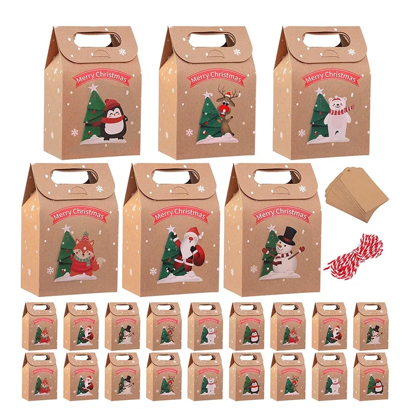24 Pieces Christmas Party Gift Boxes Bags Xmas Party Candy Bag Kraft Paper Boxes for Xmas Decoration Supplies
24 Pieces Christmas Party Gift Boxes Bags Xmas Party Candy Bag Kraft Paper Boxes for Xmas Decoration Supplies