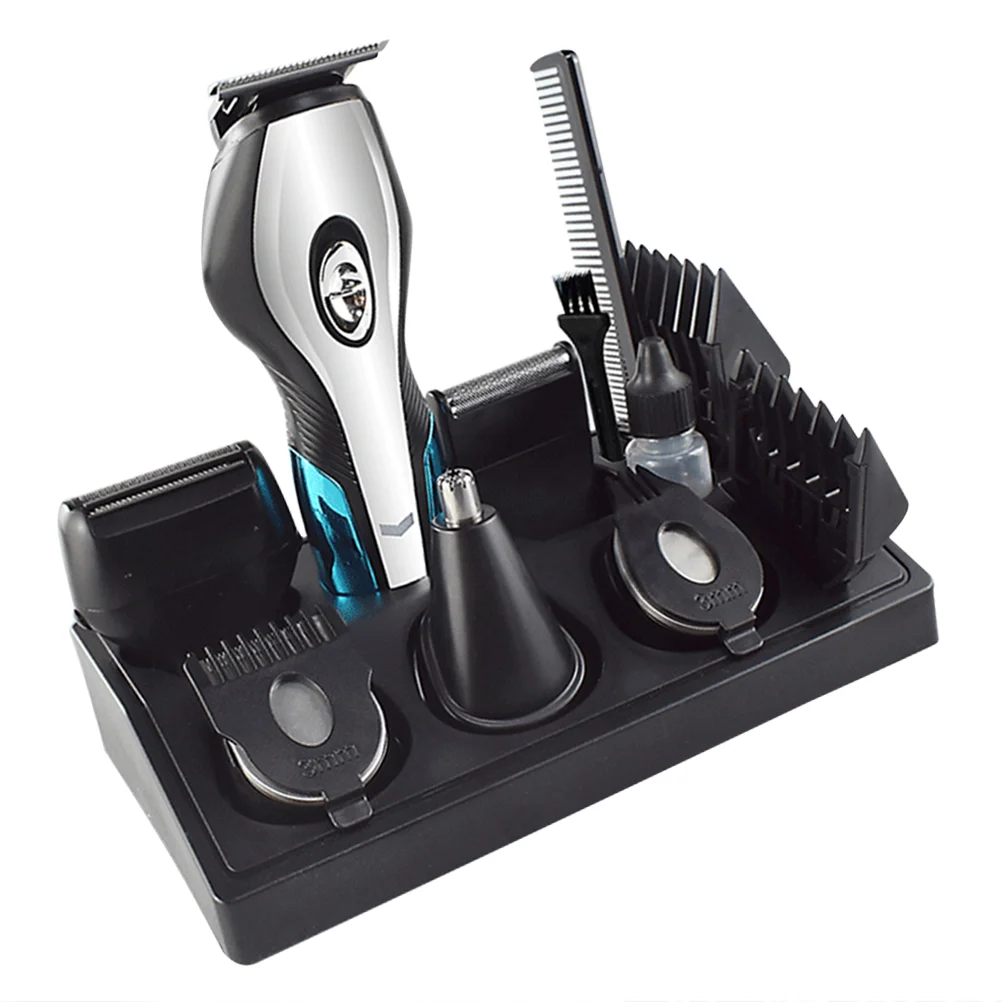 

Набор электрических машинок для стрижки волос 6 в 1, профессиональные триммеры для бороды и бритва с подзарядкой от USB