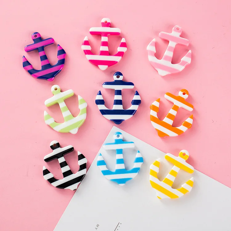 10Pcs Colorful Striped Anchor Flat back Resin Cabochons DIY Handmade Craft Scrapbooking Jewelry Earrings Accessories With Hole 
10Pcs Colorful Striped Anchor Flat back Resin Cabochons DIY Handmade Craft Scrapbooking Jewelry Earrings Accessories With Hole