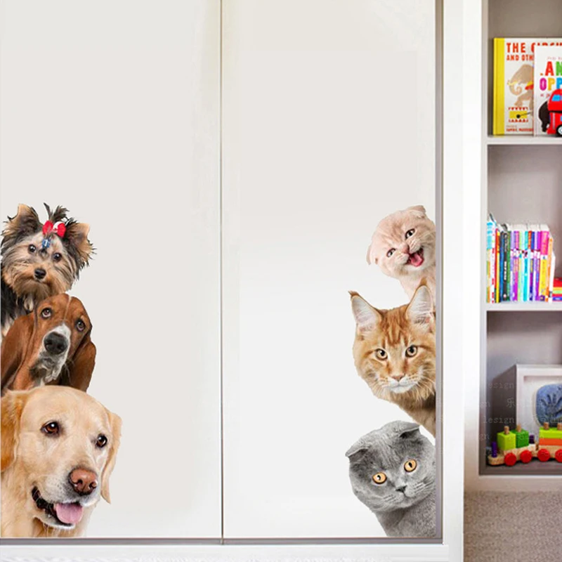 3D funny cat and dog Wall sticker, door, window, closet, fridge, kids room decorations, home decor, animal drawing vinyl sticker
3D funny cat and dog Wall sticker, door, window, closet, fridge, kids room decorations, home decor, animal drawing vinyl sticker