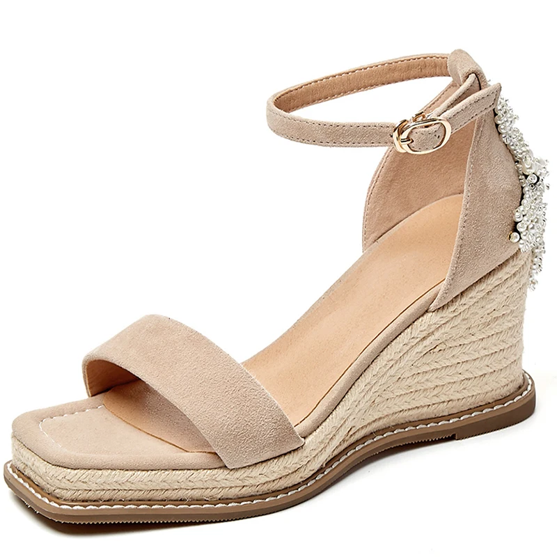 Women Sandals Shoes High Heels Kid Suede Casual Wedges Black Apricot Casual Platform Buckle Strap Shoes Women Footwear LX1
Women Sandals Shoes High Heels Kid Suede Casual Wedges Black Apricot Casual Platform Buckle Strap Shoes Women Footwear LX1