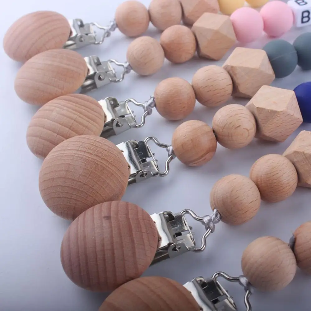 Baby Pacifier Chain Infant Products Wood Silicone Nipple Clip Beaded Anti-chain Soother Teether
Baby Pacifier Chain Infant Products Wood Silicone Nipple Clip Beaded Anti-chain Soother Teether
