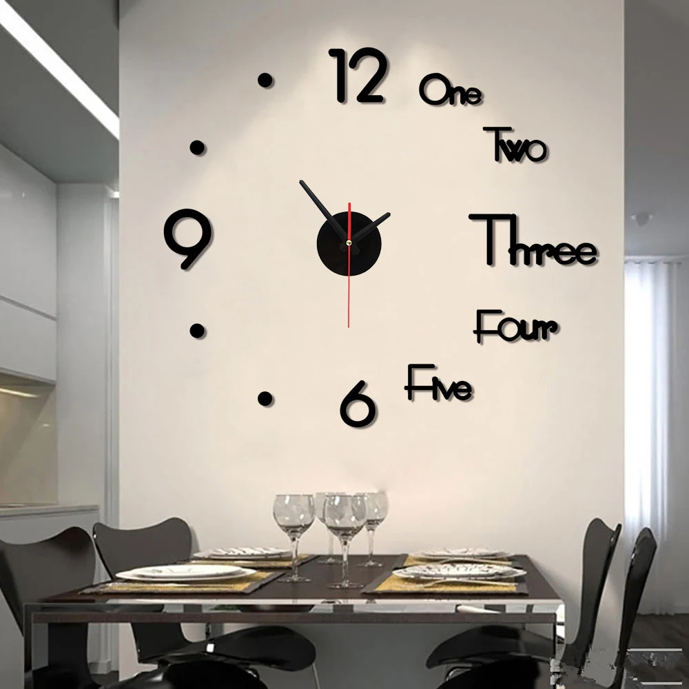 3D DIY Large Wall Clock Modern Design Wall Sticker Clock Silent Home Decor Living Room Acrylic Mirror Nordic Wall Clock
3D DIY Large Wall Clock Modern Design Wall Sticker Clock Silent Home Decor Living Room Acrylic Mirror Nordic Wall Clock