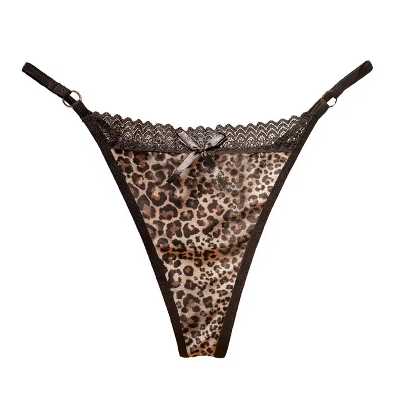 Womens Sexy Low Rise Leopard Briefs Lingerie Hollow Out Lace Patchwork G-String Underwear Bowknot Front Ultra-Thin Thong
Womens Sexy Low Rise Leopard Briefs Lingerie Hollow Out Lace Patchwork G-String Underwear Bowknot Front Ultra-Thin Thong
