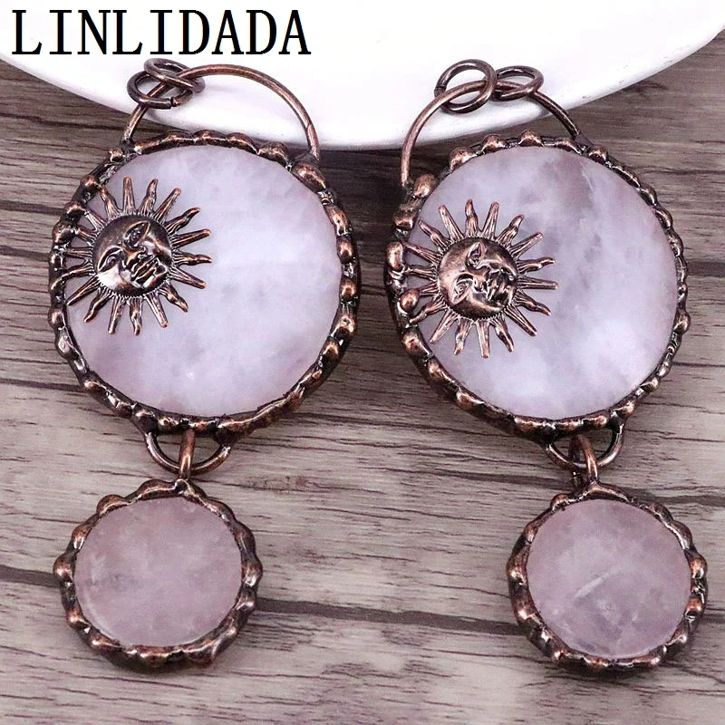 5Pcs New Large Boho Soldered Round White Quartz Crystal Bronze Vintage Sun Necklace Pendants,Bohemia Jewelry Accessories 
5Pcs New Large Boho Soldered Round White Quartz Crystal Bronze Vintage Sun Necklace Pendants,Bohemia Jewelry Accessories