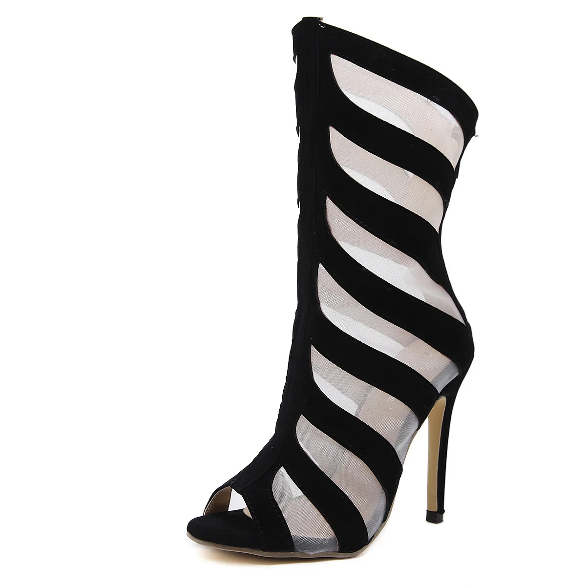 Fashion hollow screen sexy cool boots fish mouth high heel women's shoes 
Fashion hollow screen sexy cool boots fish mouth high heel women's shoes