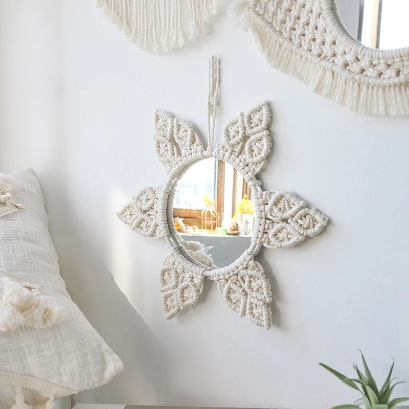 Round Macrame Mirror Decorative Wall Mirrors Boho Home Decor Wall Hanging for Living Room Decoration Bedroom Gift
Round Macrame Mirror Decorative Wall Mirrors Boho Home Decor Wall Hanging for Living Room Decoration Bedroom Gift