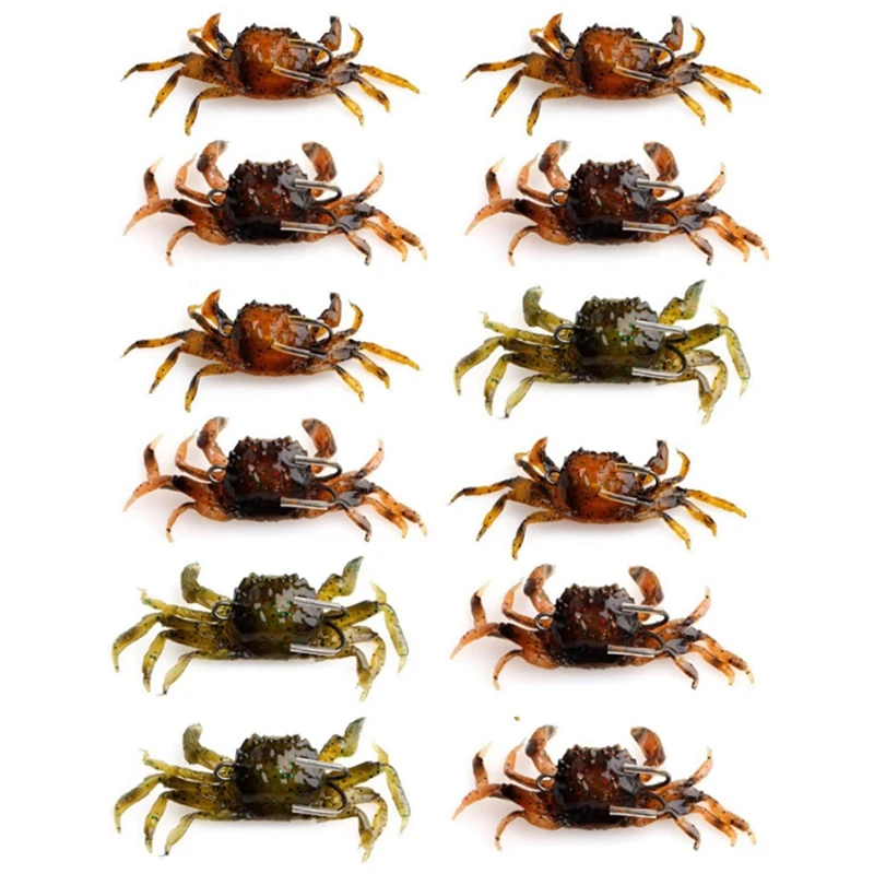 Set of 12 Artificial Crab Baits, 3D Simulation Crab Soft Lures with Sharp Hooks, Fish Tackle Accessory , Random Color
Set of 12 Artificial Crab Baits, 3D Simulation Crab Soft Lures with Sharp Hooks, Fish Tackle Accessory , Random Color