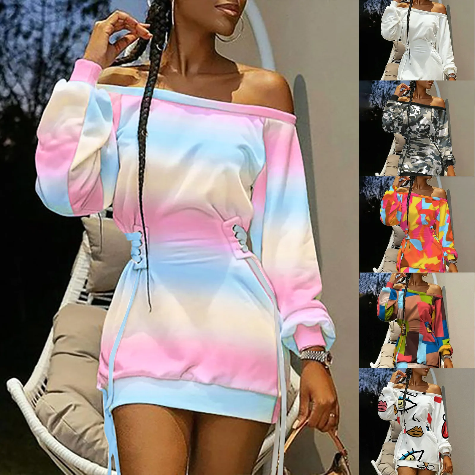 2022 European and American Women's New Style Printed Tie-dye Loose Long-sleeved Sweater T-shirt Female Round Neck Pullover
2022 European and American Women's New Style Printed Tie-dye Loose Long-sleeved Sweater T-shirt Female Round Neck Pullover