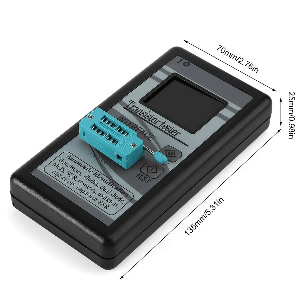 Viecar Multi-purpose Transistor Tester 128*160 Diode Thyristor Capacitance Resistor Inductance Meter TFT Color Display J25C27
Viecar Multi-purpose Transistor Tester 128*160 Diode Thyristor Capacitance Resistor Inductance Meter TFT Color Display J25C27