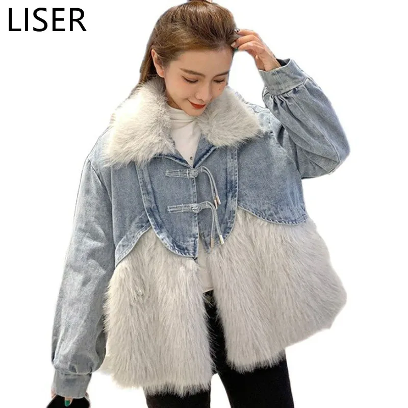 Light Luxury Style Fur Coat Women 2021 Winter New Warmth Imitation Wool Plus Cotton Coat Stitching Denim Jacket Women LL561
Light Luxury Style Fur Coat Women 2021 Winter New Warmth Imitation Wool Plus Cotton Coat Stitching Denim Jacket Women LL561