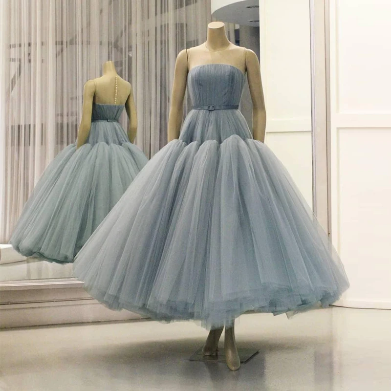 Tea Length Ball Gown Prom Dresses Sleeveless O Neck Formal Evening Party Ball Gowns Robe De Soiree
Tea Length Ball Gown Prom Dresses Sleeveless O Neck Formal Evening Party Ball Gowns Robe De Soiree