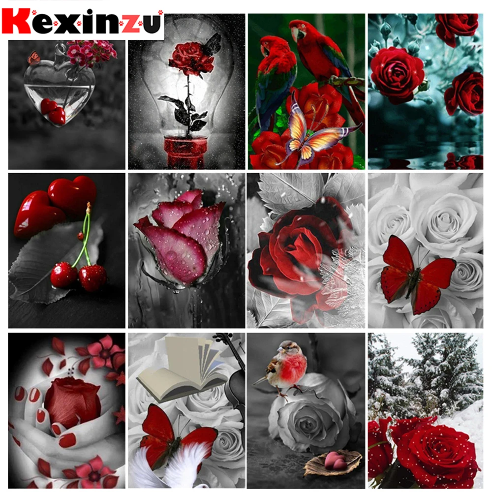 Kexinzu Diamond painting "Red rose landscape" Full Square/Round Drill Wall Decor Inlaid Resin Embroidery Craft Cross stitch
Kexinzu Diamond painting "Red rose landscape" Full Square/Round Drill Wall Decor Inlaid Resin Embroidery Craft Cross stitch