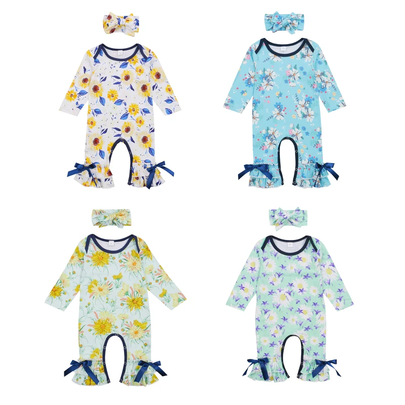 Cute Baby Girls Romper+Headbands 2PCS Outfits Long Sleeve Floral Print Jumpsuit Pants Bow Fashion Autumn Clothes Newborn Girls
Cute Baby Girls Romper+Headbands 2PCS Outfits Long Sleeve Floral Print Jumpsuit Pants Bow Fashion Autumn Clothes Newborn Girls