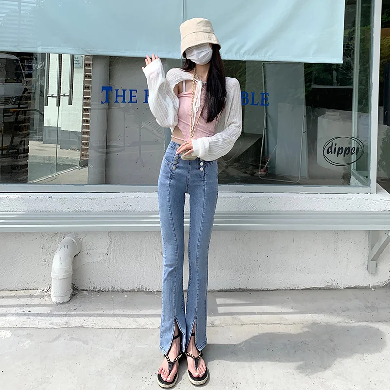 WOMENGAGA 2021 New Three Color High Waisted Jeans Distressed Wash Split Wide Leg Pants Women Autumn Cowboy Trousers 2624
WOMENGAGA 2021 New Three Color High Waisted Jeans Distressed Wash Split Wide Leg Pants Women Autumn Cowboy Trousers 2624
