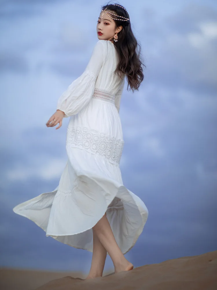 Bohemian Dress 2021 Red Slimming Seaside Vacation Travel Desert Simple Dress V-neck Long Sleeve Solid Lace Fairy Elegant Dress
Bohemian Dress 2021 Red Slimming Seaside Vacation Travel Desert Simple Dress V-neck Long Sleeve Solid Lace Fairy Elegant Dress