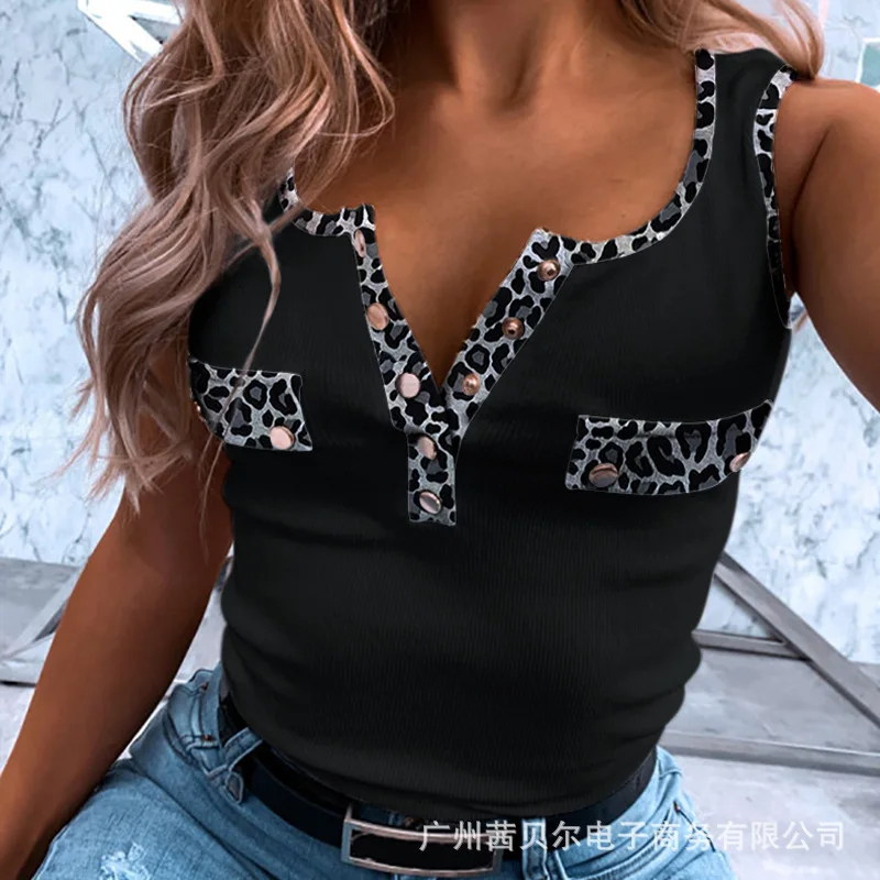 Mandylandy Women Elegant Button Print Shirt Lady Sexy Sleeveless V Neck Single Breasted Slim Fit T-shirt Top
Mandylandy Women Elegant Button Print Shirt Lady Sexy Sleeveless V Neck Single Breasted Slim Fit T-shirt Top