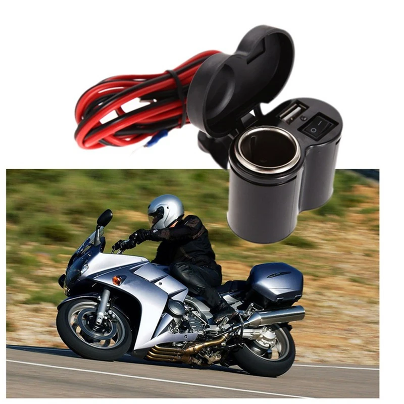 Waterproof Car Charger Motorcycle Scooter Handlebar USB Charger Clamp with USB Cigarette Light New Universal 12-24V
Waterproof Car Charger Motorcycle Scooter Handlebar USB Charger Clamp with USB Cigarette Light New Universal 12-24V