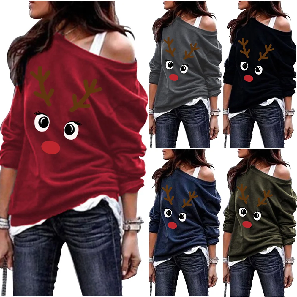 T Shirt for Women Deer Head Print Woman Tshirts Fashion Christmas Graphic Tee S-3XL Womens Tops 2021
T Shirt for Women Deer Head Print Woman Tshirts Fashion Christmas Graphic Tee S-3XL Womens Tops 2021