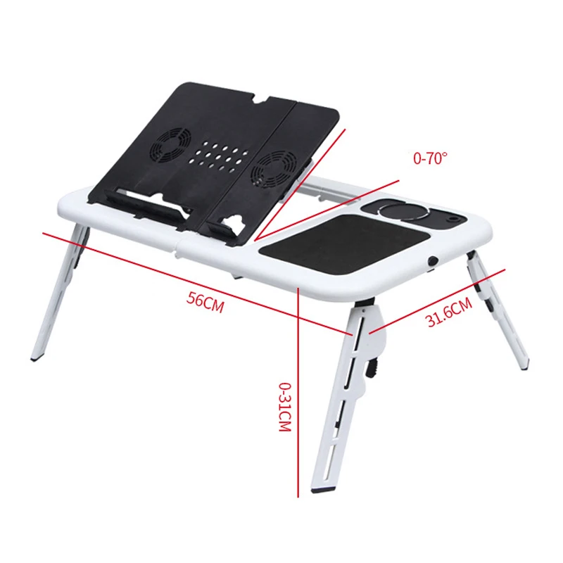 Adjustable USB Dual Cooling Fans Laptop Desk Portable Folding Desk Bed Notebook Stand Study Table with Mouse Pad Cup Holder
Adjustable USB Dual Cooling Fans Laptop Desk Portable Folding Desk Bed Notebook Stand Study Table with Mouse Pad Cup Holder