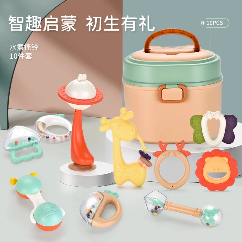 Baby Rattle Toy Set Newborn Baby Water Boiling Suitable Teether Rattle with Storage Box Rattle Gift Box 
Baby Rattle Toy Set Newborn Baby Water Boiling Suitable Teether Rattle with Storage Box Rattle Gift Box