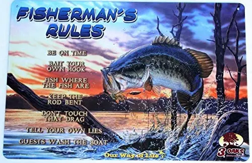 Bit SIGNSHM Fisherman's Rules Plate Retro Metal Tin Sign Plaque Poster Wall Decor Art Shabby Chic Gift Suitable 12x8 Inch
Bit SIGNSHM Fisherman's Rules Plate Retro Metal Tin Sign Plaque Poster Wall Decor Art Shabby Chic Gift Suitable 12x8 Inch