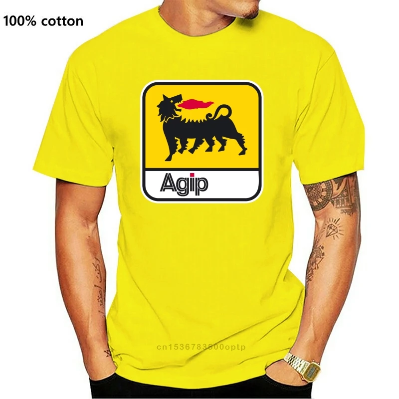 

Новая футболка Ani Eni Agip Racer с логотипом смазки, черная футболка с круглым вырезом, модная повседневная футболка высокого качества с принтом