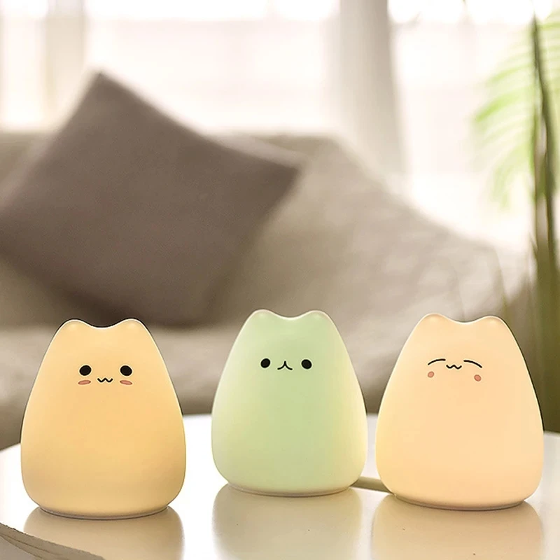 Cute Cat LED Night Lights Touch Sensor Control Batteriy Power Soft Silicone LED Lamp Lantern Gift Birthday Desk Lamp
Cute Cat LED Night Lights Touch Sensor Control Batteriy Power Soft Silicone LED Lamp Lantern Gift Birthday Desk Lamp