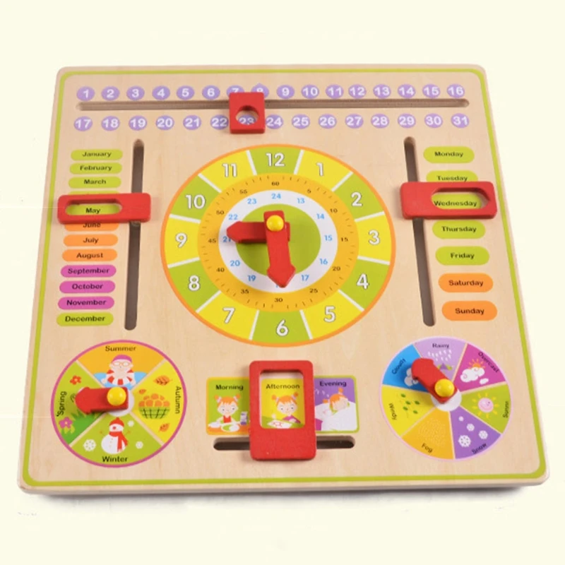 Multifunction Kids Educational Wooden Calendar Board Learning Hanging Clock Months Weather Week Seasons Recognize Teaching
Multifunction Kids Educational Wooden Calendar Board Learning Hanging Clock Months Weather Week Seasons Recognize Teaching