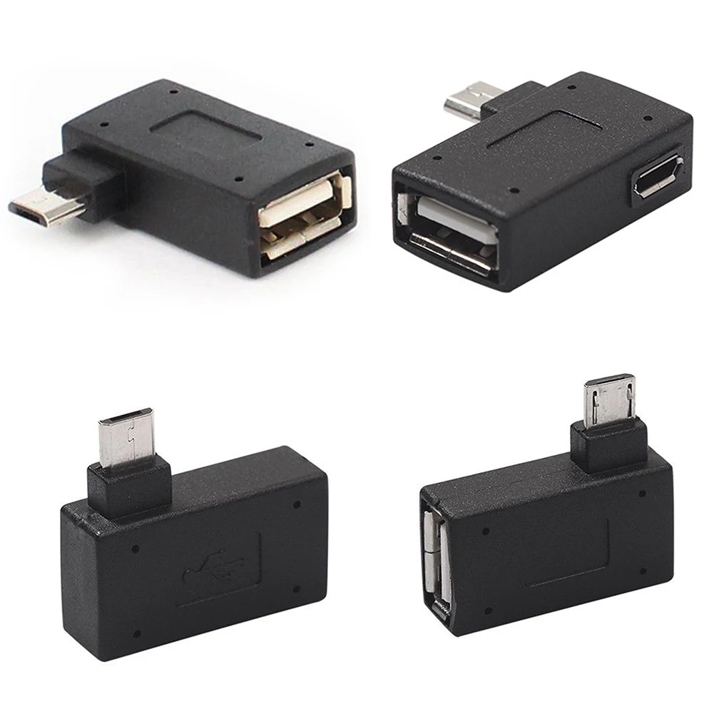 Универсальный 90 градусов USB 2 0 Micro адаптер хоста OTG левый правый угловой конвертер