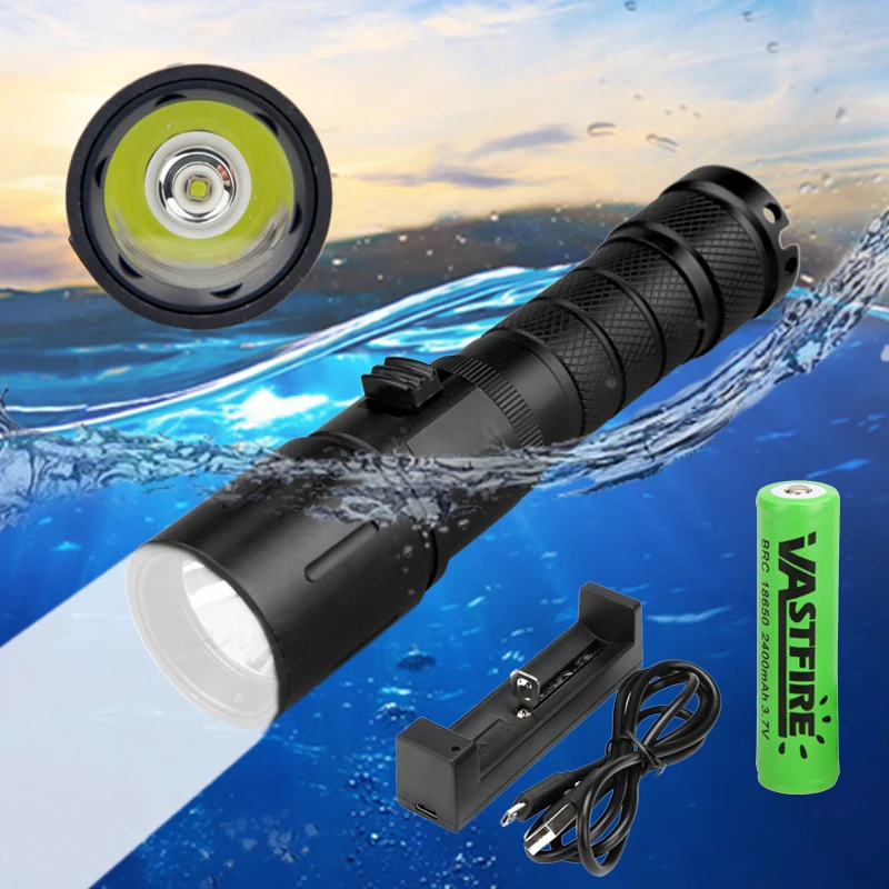 

LED Diving waterproof lights XM-L2 1000LM LED Diving Flashlight Torch Brightness Waterproof 100m White Light Led Torch
