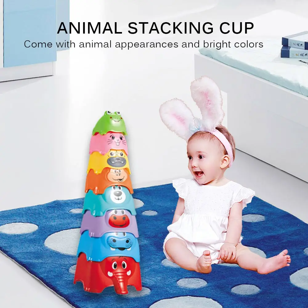 8pcs Cute Animal Stacking Cups Educational Game Toys Baby Bathing Play Sand Water Game Toys For Children Gift
8pcs Cute Animal Stacking Cups Educational Game Toys Baby Bathing Play Sand Water Game Toys For Children Gift