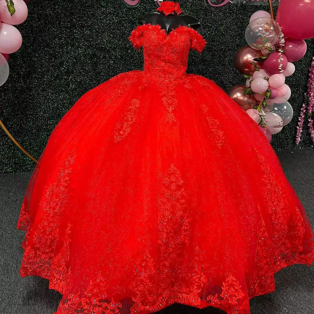 Red Formal Ball Gown Quinceanera Dress Sweetheart Appliques Beading Sequin Lace Evening Party Princess Skirt Robes De Soirée
Red Formal Ball Gown Quinceanera Dress Sweetheart Appliques Beading Sequin Lace Evening Party Princess Skirt Robes De Soirée