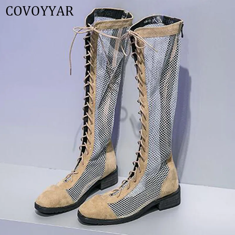 Женские сетчатые сапоги COVOYYAR, на шнуровке, с квадратным каблуком, на молнии, выше колена, модные, летние, 2021, WBS4113
Женские сетчатые сапоги COVOYYAR, на шнуровке, с квадратным каблуком, на молнии, выше колена, модные, летние, 2021, WBS4113
