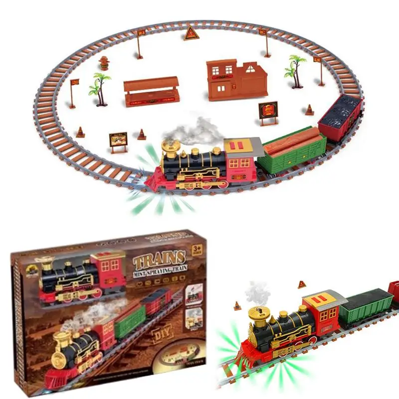 134/190Pcs Classic Toy Christmas Train Set Mini Train Toy Set With With Headlight Smoke Realistic Sounds Electric Rail Car Toys
134/190Pcs Classic Toy Christmas Train Set Mini Train Toy Set With With Headlight Smoke Realistic Sounds Electric Rail Car Toys