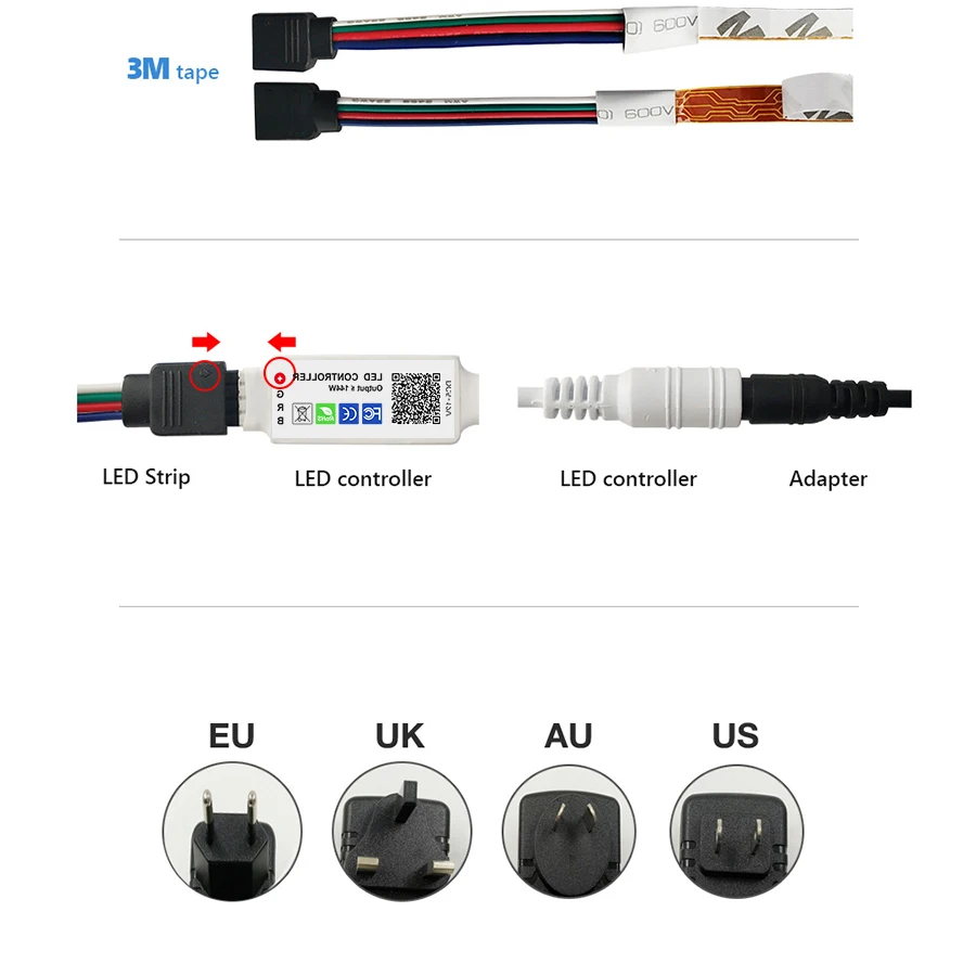 2M-30M LED RGB 5050 Strip Lights SMD Flexible Bluetooth Ribbon 2835 NON Waterproof Light Tape Diode DC 12V Control | Лампы и освещение