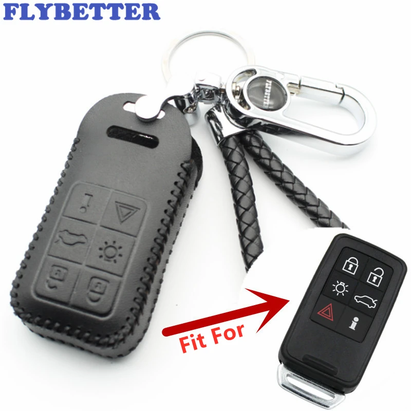 FLYBETTER Genuine Leather 6Button Smart Key Case Cover For Volvo S60/S80/V60/XC60/XC70 Keyless Entry Car Styling (B) L34
FLYBETTER Genuine Leather 6Button Smart Key Case Cover For Volvo S60/S80/V60/XC60/XC70 Keyless Entry Car Styling (B) L34