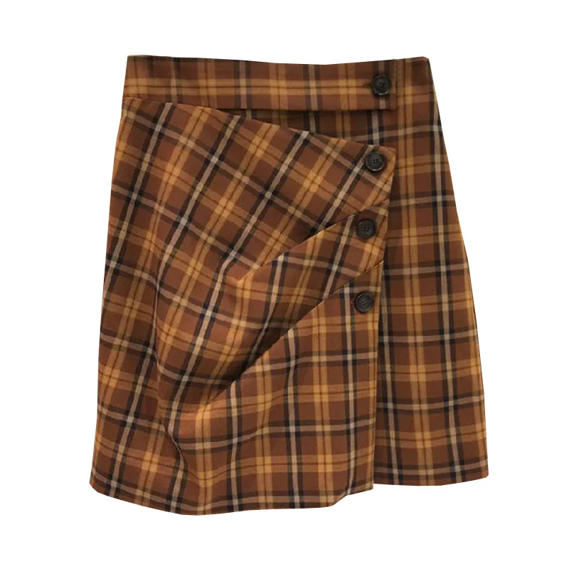 EasyGarment 2021 Spring Autumn Clothing New Women Korean Style High Waist Color-Contrast Check Pleated Buckle A-line Mini Skirt
EasyGarment 2021 Spring Autumn Clothing New Women Korean Style High Waist Color-Contrast Check Pleated Buckle A-line Mini Skirt