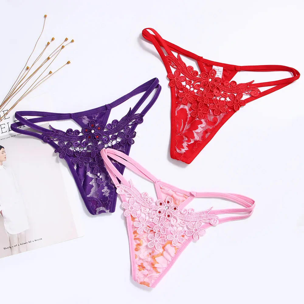 Sexy Women Panties Flower Embroidery Lace Transparent G-string Thongs Thin Belt Bandage Low Waist Hollow Out Underwear Panties
Sexy Women Panties Flower Embroidery Lace Transparent G-string Thongs Thin Belt Bandage Low Waist Hollow Out Underwear Panties