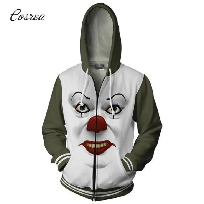 Костюмы Клоуна Stephen King It толстовка Pennywise с капюшоном Wo мужские толстовки косплей